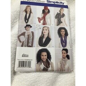 Women SIMPLICITY 1790 DIY Sewing Pattern Winter Scarves Uncut